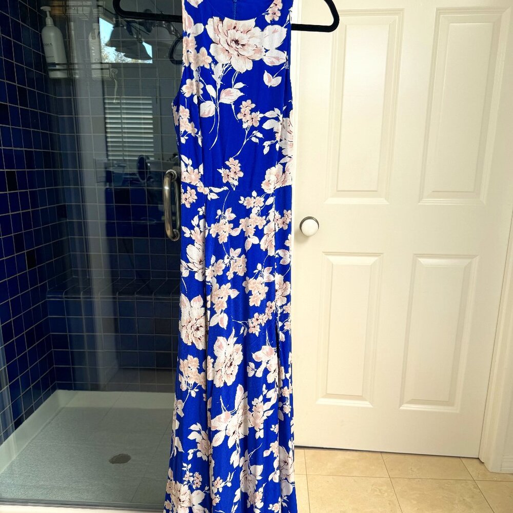 YUMI KIM BLUE FLORAL SILK MAXI SIZE SMALL